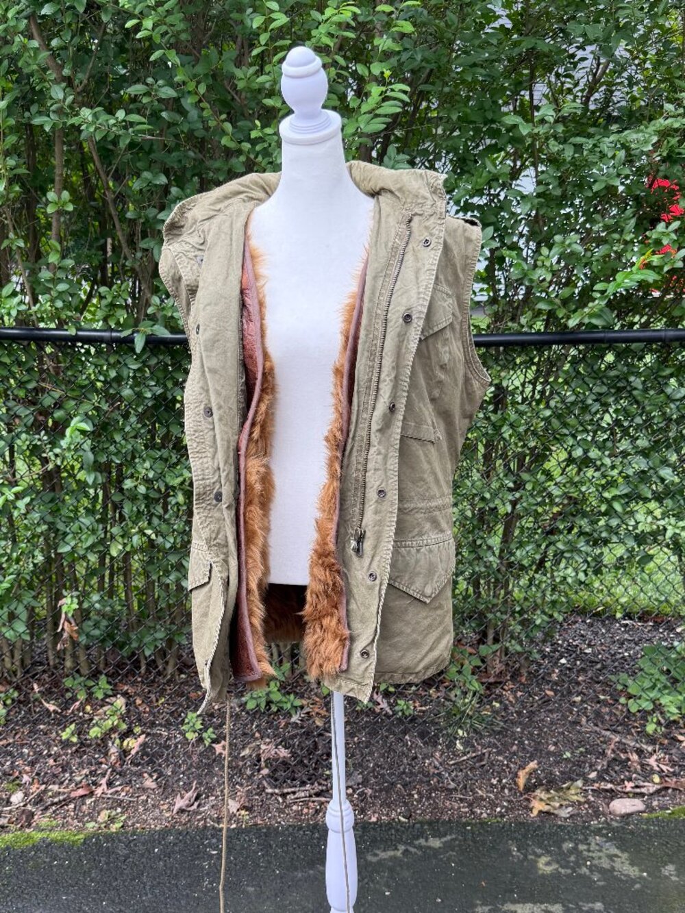 R13 Military Vest with Removeable Mongolian Lamb Liner